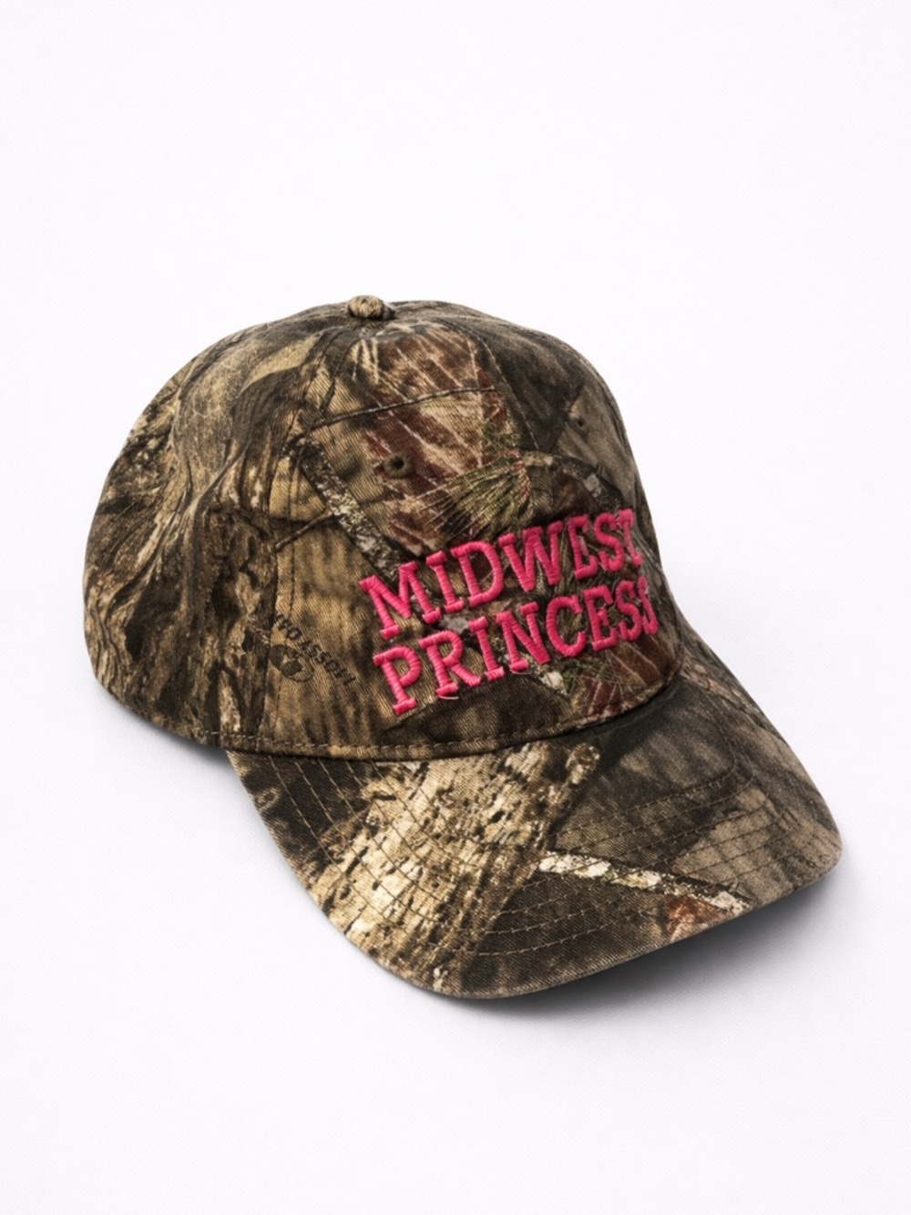 Midwest Princess Camo Baseball Cap with Pink Embroidery